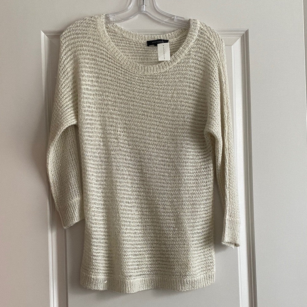 Ann Taylor Cream Knit Sweater - NEW